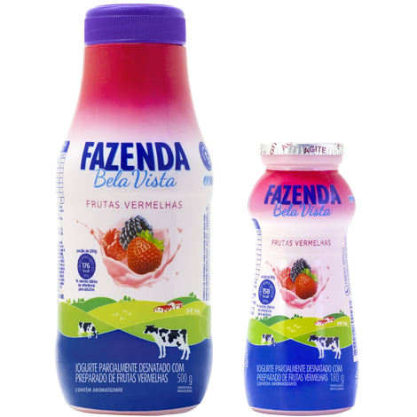 Fazenda Bela Vista - Iogurte Líquido Frutas Vermelhas - 500g e 180g